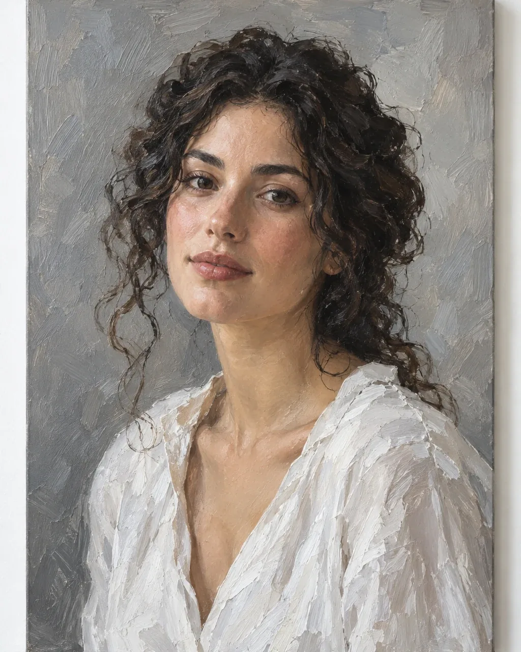 Hand-painted portrait of a woman