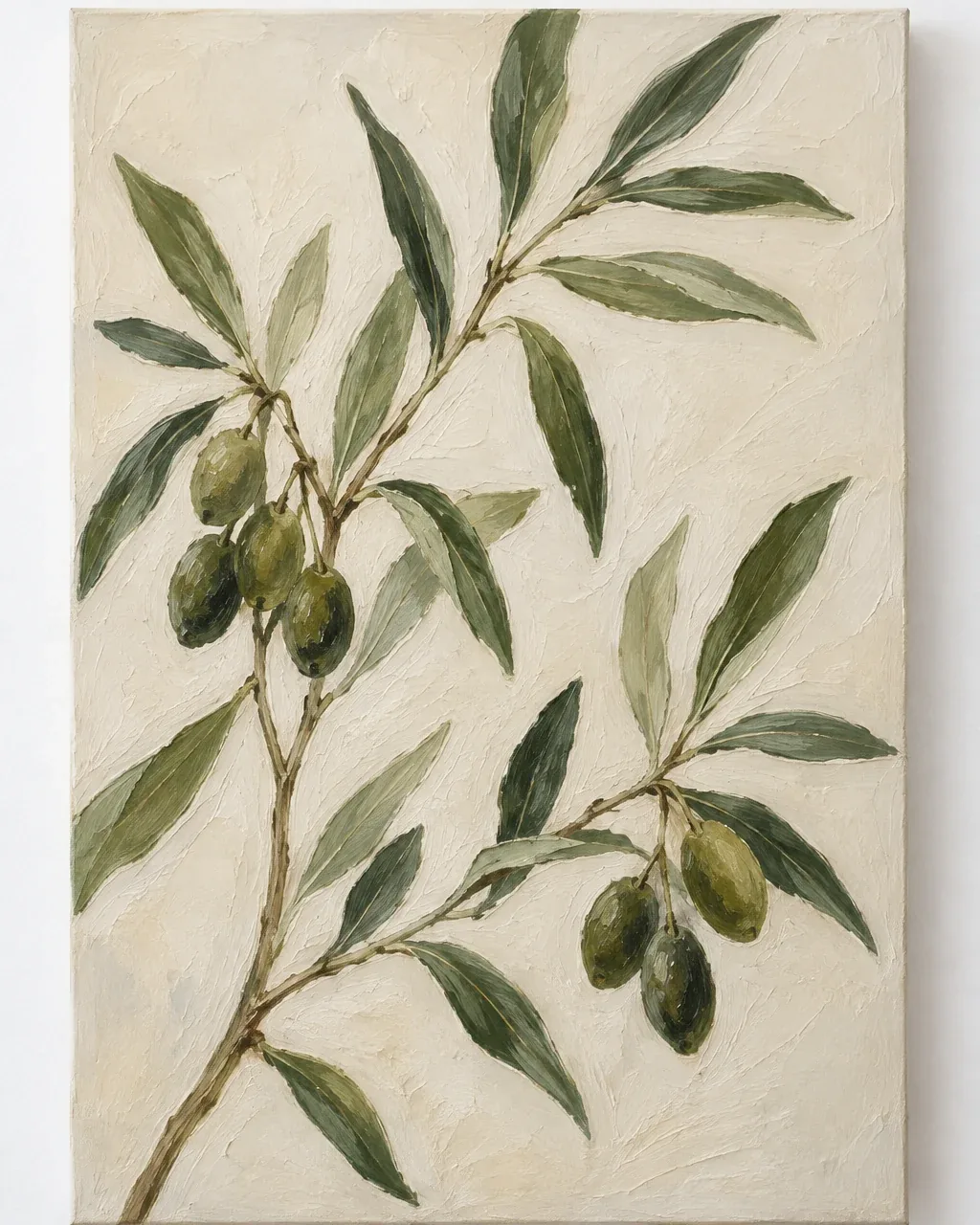 Original olive branch study on cream